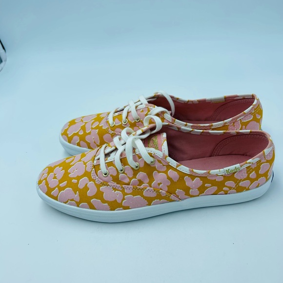 New Keds Womens 9 Yellow Pink Spotted canvas sneakers shoes - Picture 6 of 8
